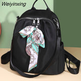 Weiyinxing Fabric Large Female Shoulder Bag Large Capacity Simple Style Casual Travel bag High capacity Women Ribbon Backpack