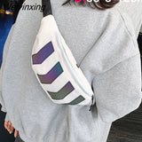 Weiyinxing Men'S Waist Bag Pack Messenger Bag Wallet Purse Reflective Sports Running Man Belt Pouch Canvas Designer Travel Shoulder Bag Man