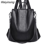 Weiyinxing New Fashion Brand High Quality Leather Backpacks Casual For School Teenagers Girls Large Capacity Travel Ladies Backpacks