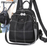 Weiyinxing a Dos Casual Travel Ladies Bagpack Mochilas School Bags The New Women Soft Leather Backpacks Vintage Female Shoulder Bags