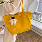 Weiyinxing Capacity Canvas Women's Handbag Cute Female Shoulder Bags Travel Totes Purse Girl Daily Shopping Bag