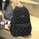 Weiyinxing Girl Plaid Student Backpack Korean Large Capacity Cute Women’S Schoolbag High Quality Waterproof Travel Bag Cool New