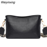 Weiyinxing Fashion Solid Color Cow Women Shoulder Crossbody Bag Luxury Ladies Phone Bag And Purses Genuine Leather Handbag Women's Bag