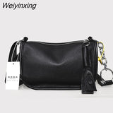 Weiyinxing Genuine Leather Large Capacity Women Shoulder Crossbody Bag 2023 High Quality Soft Cow Leather Female Handbag Messenger Sac