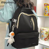 Weiyinxing Waterproof Student Backpack Girl Travel School Bag Trendy Cool Female Nylon College Backpack Fashion Women Laptop Book Bags