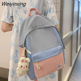 Weiyinxing Female Travel Book Bag Lady Nylon College Kawaii Backpack Women Cute Leisure School Bag Cool Girl Laptop Backpack Fashion