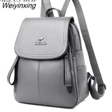 Weiyinxing Women Backpack Large Capacity School Bags for Teenagers Girls Leather School Backpack Lady Shoulder Bag Sac A Dos