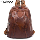 Weiyinxing High Quality Soft Leather Book School Bags For Teenage Girls Sac A Dos Travel Back pack The New Premium PU Women Backpack