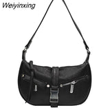 Weiyinxing Shoulder Bags For Women 2023 New Fashion Leather Shoulder Pack Sport Style Small Shoulder Handbag Women Hobos Bag