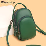 Weiyinxing Cowhide Bag For Women Designer Three Layers Of Large Capacity Ladies Handbag Fashion Genuine Leather Shoulder Crossbody Bag