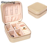 Weiyinxing Jewelry Box Organizer Display Travel Jewelry Boxes Case Portable Locket Necklace Leather Storage Earring Ring Holder