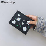 Weiyinxing Women Embroidery Short Wallet Female Large Capacity Coin Purse fold Card Holder Ladies Multifunction Fashion Purse