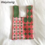 Weiyinxing Design Knitted Handbags Wrist Bags For Women Knitted Women's Handbag Ladies Carry Tote bag pouch sac a main femme