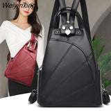 Weiyinxing New Women Waterproof Anti-theft Leather Backpacks Bags For Girls Female Shoulder Bag Multifunction Travel Backpack Mochilas