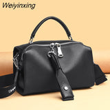 Weiyinxing cowhide fabric Leather Handbags Large Women Bag High Quality Casual Female Shoulder Bags Trunk Tote Ladies Messenger Bags