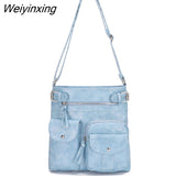 Weiyinxing FASHION Mini PU Leather Multi Pocket Vintage Crossbody Bags For Women 2023 Ladies Fashion Shoulder Bag