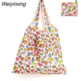 Weiyinxing Large Reusable Shopper Bag Women Handbag Grocery Beach Bag Cute Vegetable Fruit Organizer Washable Strong Nylon Totes Bag