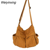 Weiyinxing Crossbody Bags for Women Youth Large Capacity Handbags Fashion Ladies Tote Shoulder Bag Solid Color Female Messenger Bag