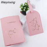 Weiyinxing pcs New Map Couple Passport Cover Letter Women Men Travel Wedding Passport Cover Holder Travel Case Set