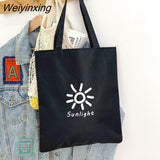 Weiyinxing Canvas Bag for Women New Shopper Handbags Reusable Canvas Shoulder Tote Bag school bags for girl Casual tote bags