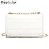 Weiyinxing Style Small Shoulder Bags For Women Solid Color Leather Mini Chain Crossbody Bag Female Phone Purse Casual Messenger Bags