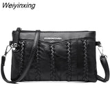 Weiyinxing Women's Black Shoulder Bag Leather Women Handbag High Quality Clutch Bag Small Women Messenger Bag Wallet Phone Bag