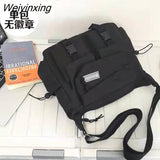 Weiyinxing Japanese Simple Messenger Bag Pouch Nylon Waterproof Canvas Handbag Shoulder Crossbody Bags for Women Men Satchels Bolsas