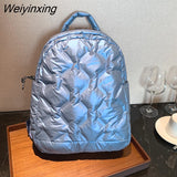 Weiyinxing Winter Fashion Luxury Down Female Backpack Designer Ladies Backpacks High Quality Travel Bags Space Cotton Women Back packs