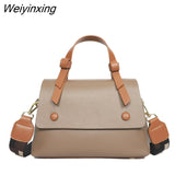 Weiyinxing Versatile CrossBody Soft Bag Contrasting Luxury Designer Shoulder Bag Lady Genuine Leather Handbag Casual Ladies Tote Sac