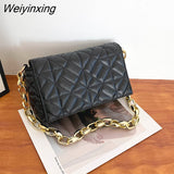 Weiyinxing Designer Women's Underarm Shoulder Bags 2023 Trend Thick Chain Quilted Female Handbag Women Clutch Bags Ladies Hand Bag