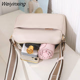 Weiyinxing Women's Bag 2023 Trend Women Crossbody Bags Wide Fabric Strap Crossbody Bag Ladies Fashion Handbags Leather Women Shoulder Bags