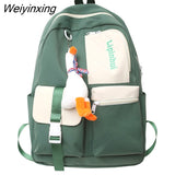 Weiyinxing Nylon Lady Men School Bag Female Male Trendy New Travel Student Bag Cool Boy Girl College Backpack Laptop Women Backpack