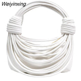 Weiyinxing Noodle Bag Designer Double Kotted Women Handbags Luxury Soft Pu Leather Shoulder Crossbody Bags Small Female Purses 2023