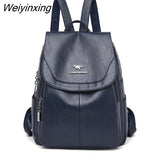 Weiyinxing Women Backpack Leather Leisure School Bags For Teenager Girls Lady Fashion Shoulder Bags High Quality Lady Travel Backpack