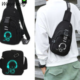 Weiyinxing Chest Fanny Pack For Women Belt Bag Light Reflective Crossbody Shoulder Messenger Bag Side Party Bag For Man Belt Pouch