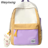 Weiyinxing Female Travel Book Bag Lady Nylon College Kawaii Backpack Women Cute Leisure School Bag Cool Girl Laptop Backpack Fashion