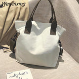 Weiyinxing Women's Tote Shoulder Bag Solid Color Canvas Crossbody Bags for Women Handbags Shopping Bag Ladies Messenger Bag Bolso