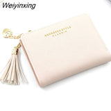 Weiyinxing Tassel Women Wallet Small Cute Wallet Women Short Leather Women Wallets Zipper Purses Portefeuille Female Purse Clutch