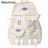 Weiyinxing Harajuku Girls Multi-pocket Women Backpack White Cute Students Schoolbag Korean Japanese Female Travel bag Laptop Backpacks