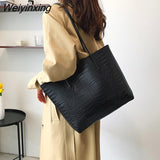 Weiyinxing Tote Bags Large Capacity Shopper Designer Handbags For Women Fashion Stone PU Leather Casual Luxury Shoulder Women's Bags