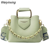 Weiyinxing New Women Top-handle Mini Bucket Bag Pure Color Luxury Designer Handbags Quality Leather Messenger Shoulder Cross Bag