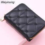 Weiyinxing Pc Women Business Card Holder Pu Leather Credit Card Holder Ladies Zipper Pocket Unisex Card Case Zipper Coin Purse