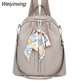 Weiyinxing Fabric Large Female Shoulder Bag Large Capacity Simple Style Casual Travel bag High capacity Women Ribbon Backpack