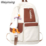 Weiyinxing Nylon Lady Men School Bag Female Male Trendy New Travel Student Bag Cool Boy Girl College Backpack Laptop Women Backpack