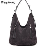 Weiyinxing FASHION Women Handbag Designer Shoulder Bag Women's High Quality Faux Suede Stitched Crossbody Bag Purse Chic Tote Bags