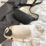Weiyinxing Casual Women Crossbody Bags Fashion Chest Bag Leather Young Girl's Shoulder Bag Single Fanny Bag for Women Fashionable
