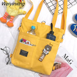Weiyinxing Mini Student Bag Casual Femme Shoulder Bags Quality Canvas Shoulder Bags Casual Large Size Travel Bags