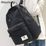 Weiyinxing Product Large Capacity Posh Student Backpack Korean Simple Style Solid Color Shoulder Bag Fashion Schoolgirl Bag Waterproof