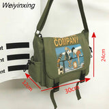 Weiyinxing Large Capacity Canvas Bag Graffiti Unisex Shoulder Bags Black White Student Girl Shoulder Bag