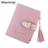 Weiyinxing Women Leather Purse Bag Tassel Credit Card Holder Case Card Wallet Business Card Small Wallets Purses and Handbags 2023